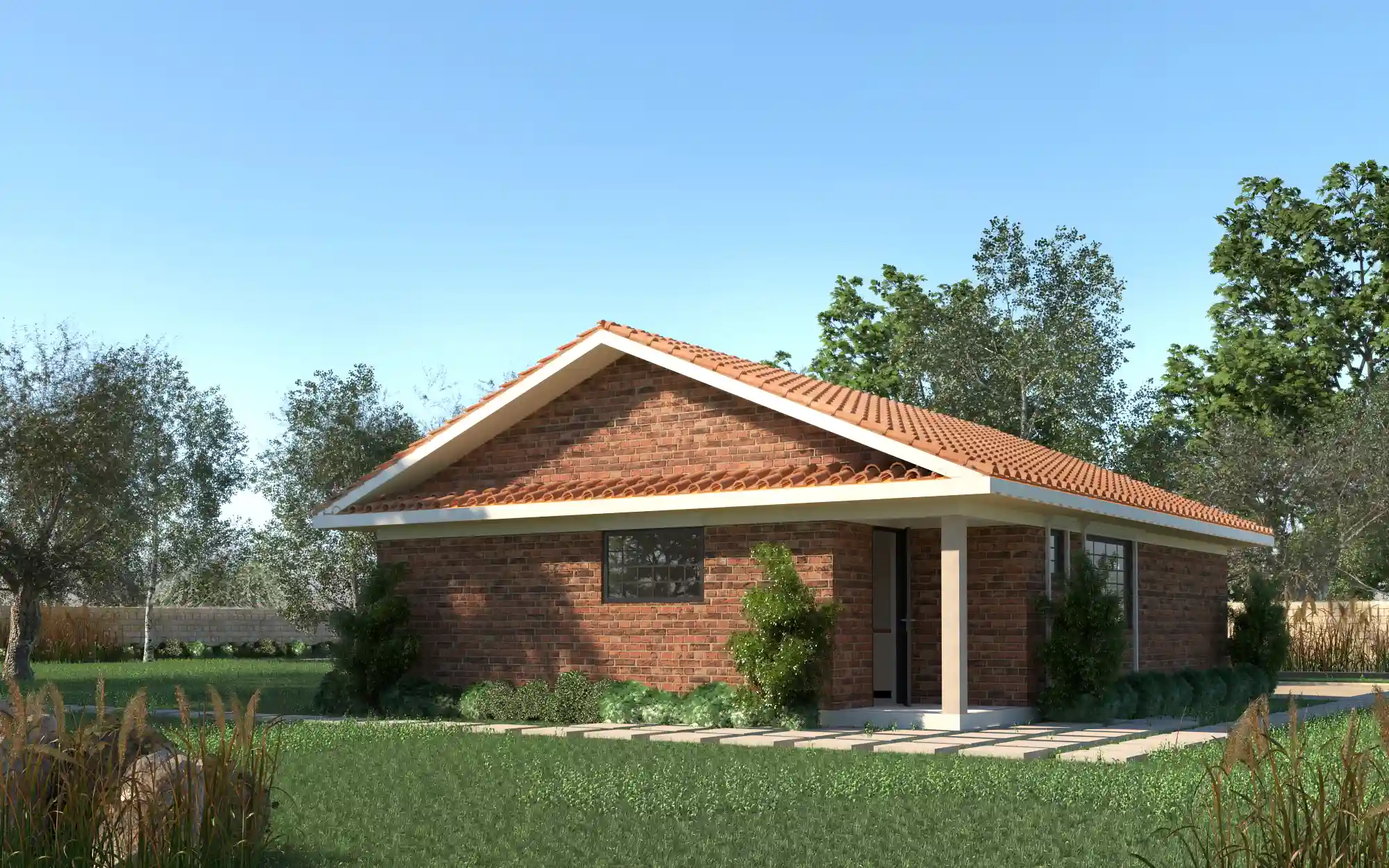 2 Bedroom Bungalow -ID 2111 - 2 BED BNGL TP1 OP1 REAR.jpg from Inuua Tujenge house plans with 2 bedrooms and 1 bathrooms. ( bungalow )