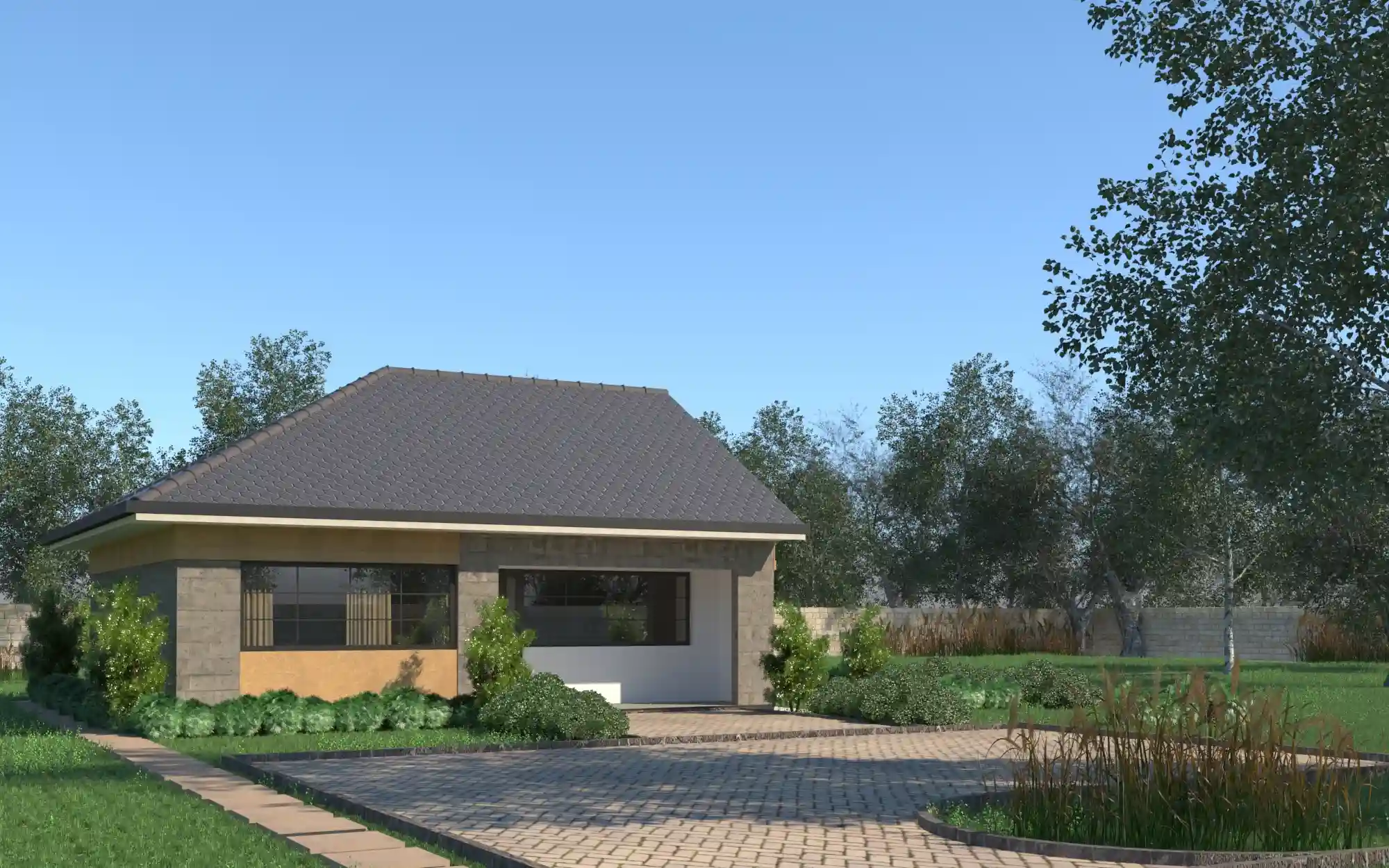 3 Bedroom Bungalow - ID 31101 - Phase 2 - Front from Inuua Tujenge house plans with 3 bedrooms and 2 bathrooms. ( jengapolepole )