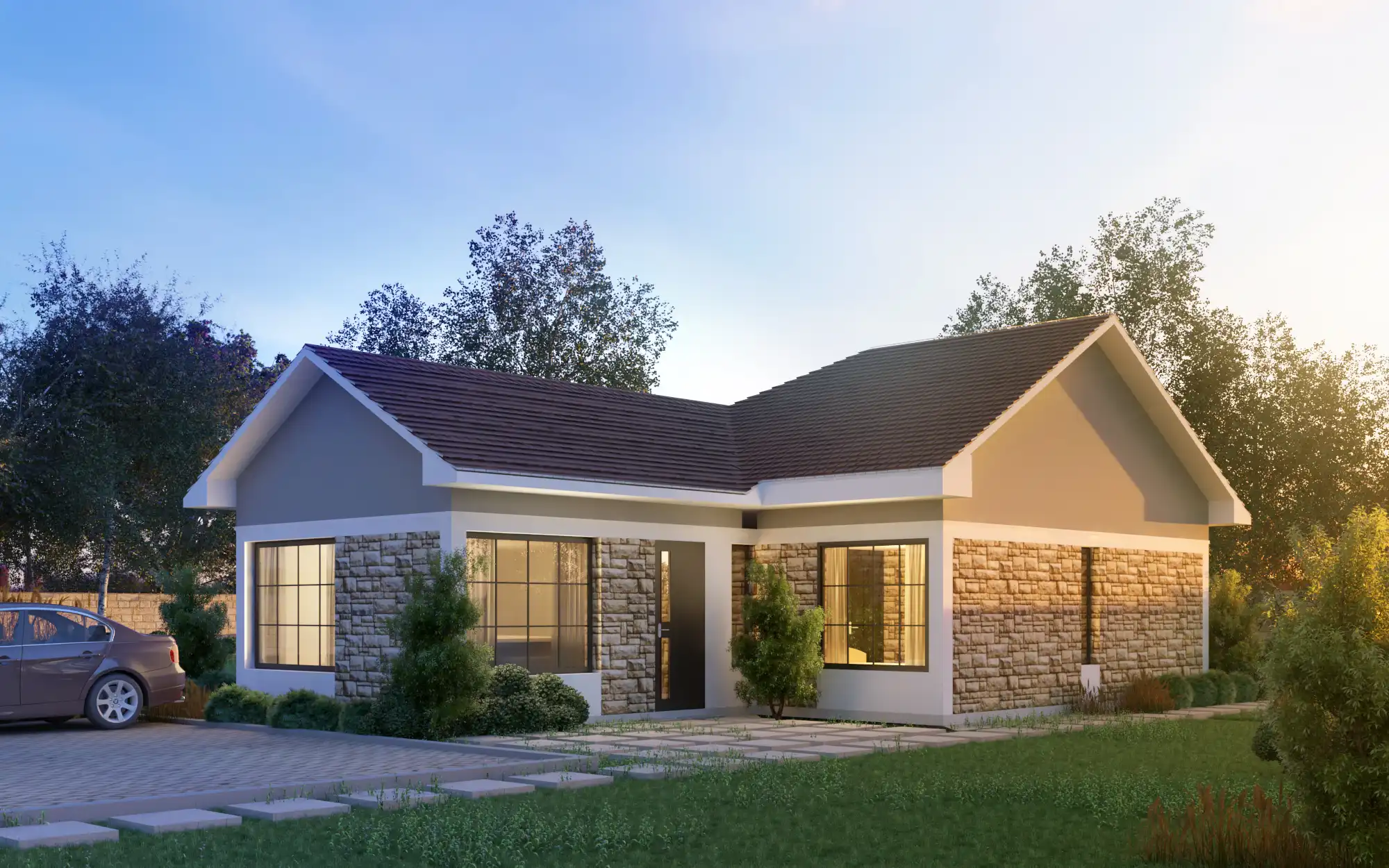 3 Bedroom Bungalow - ID 31171 - 31171.jpg from Inuua Tujenge house plans with 3 bedrooms and 2 bathrooms. ( bungalow )