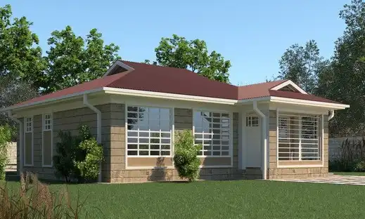 3 Bed Bungalow - ID 31181 - 31181 Back.jpg from Inuua Tujenge house plans with 3 bedrooms and 2 bathrooms. ( bungalow )