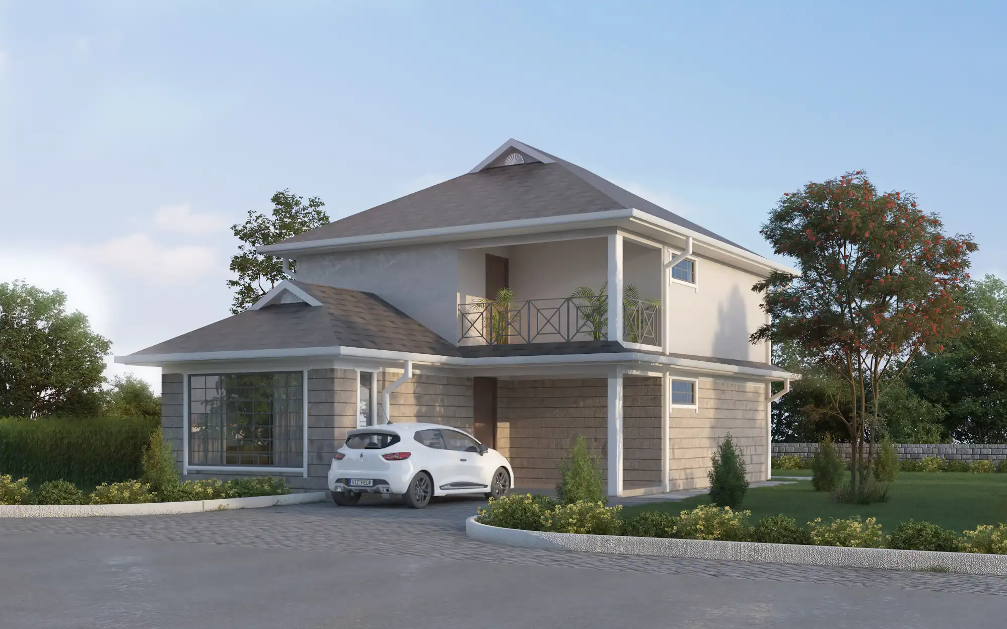 3 Bedroom Maisonette ID - 3251 - FRONT. from Inuua Tujenge house plans with 3 bedrooms and 3 bathrooms. ( maisonette )