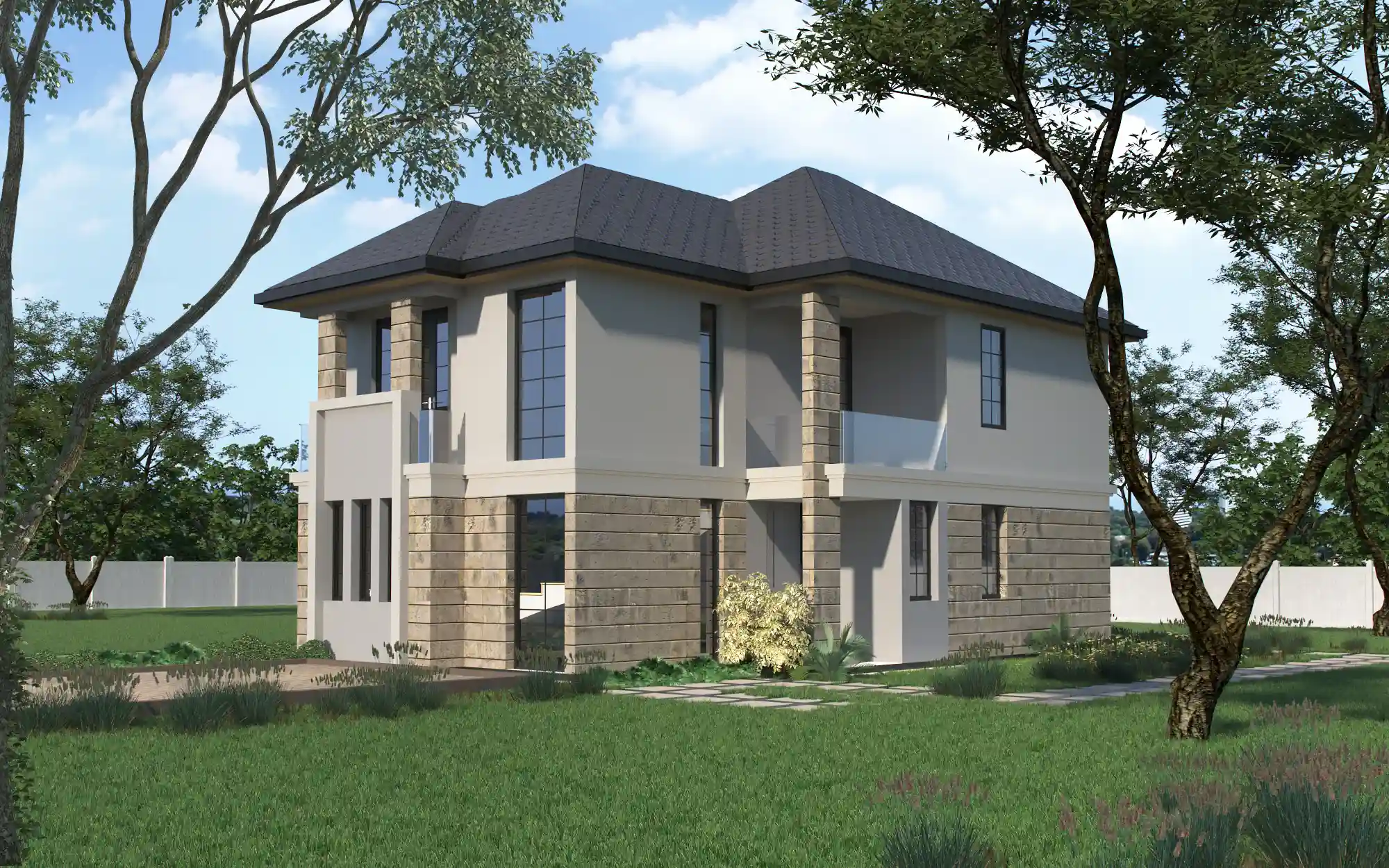 4 Bedroom  Maisonette- ID 42111 - Front Image from Inuua Tujenge house plans with 4 bedrooms and 4 bathrooms. ( maisonette )