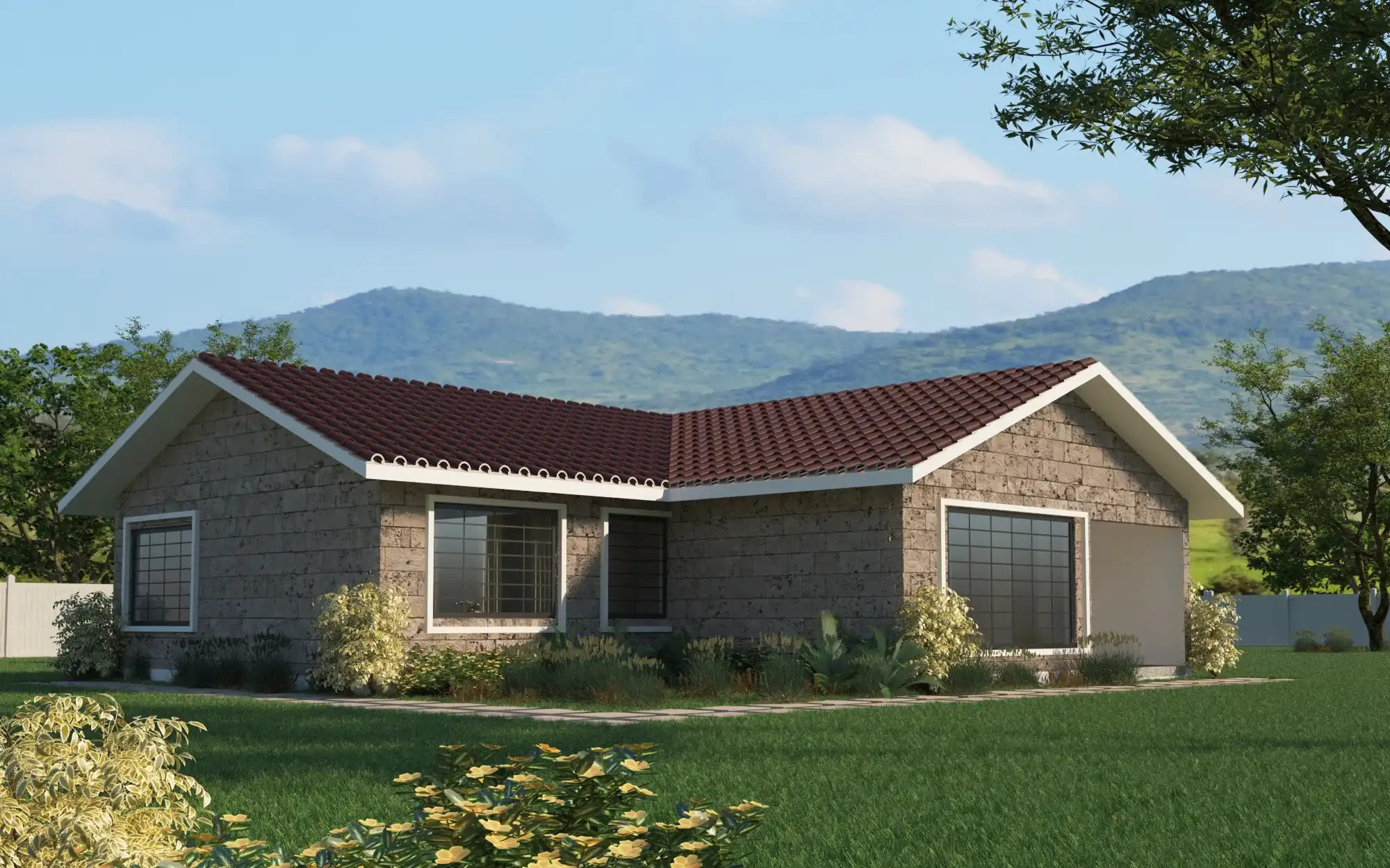 4 Bedroom Bungalow - ID 4151 - 4 BED BNGL TP5.3 OP1 REAR.jpg from Inuua Tujenge house plans with 4 bedrooms and 2 bathrooms. ( bungalow )