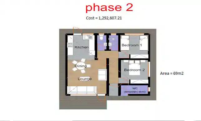3 Bedroom Bungalow - ID 3191 - Annotation 2020-08-19 060613.png from Inuua Tujenge house plans with 3 bedrooms and 2 bathrooms. ( jengapolepole )