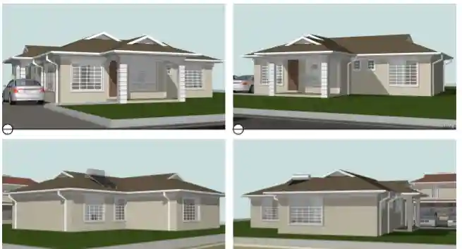 4 Bedroom Bungalow-ID 4154 - 4 Bedroom Bungalow from Inuua Tujenge house plans with 4 bedrooms and 2 bathrooms. ( bungalow )