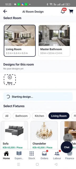 INUUA AI room design screen