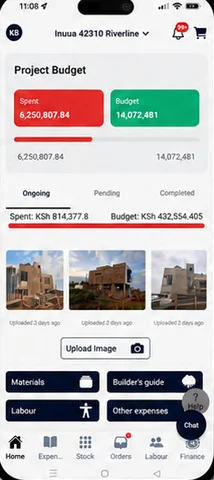 INUUA project budget screen