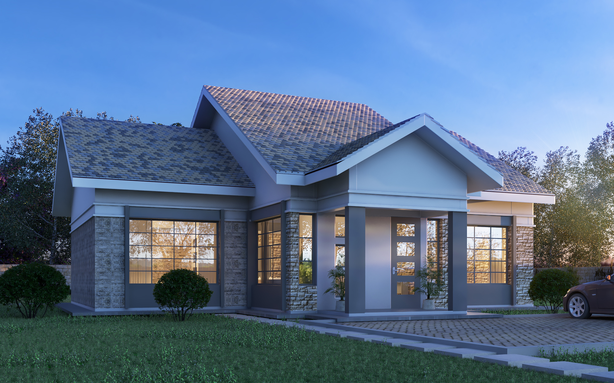 Inuua Chapchap 31151 - 31151 phase 2 render from Inuua Tujenge house plans with 3 bedrooms and 2 bathrooms. ( jengapolepole )