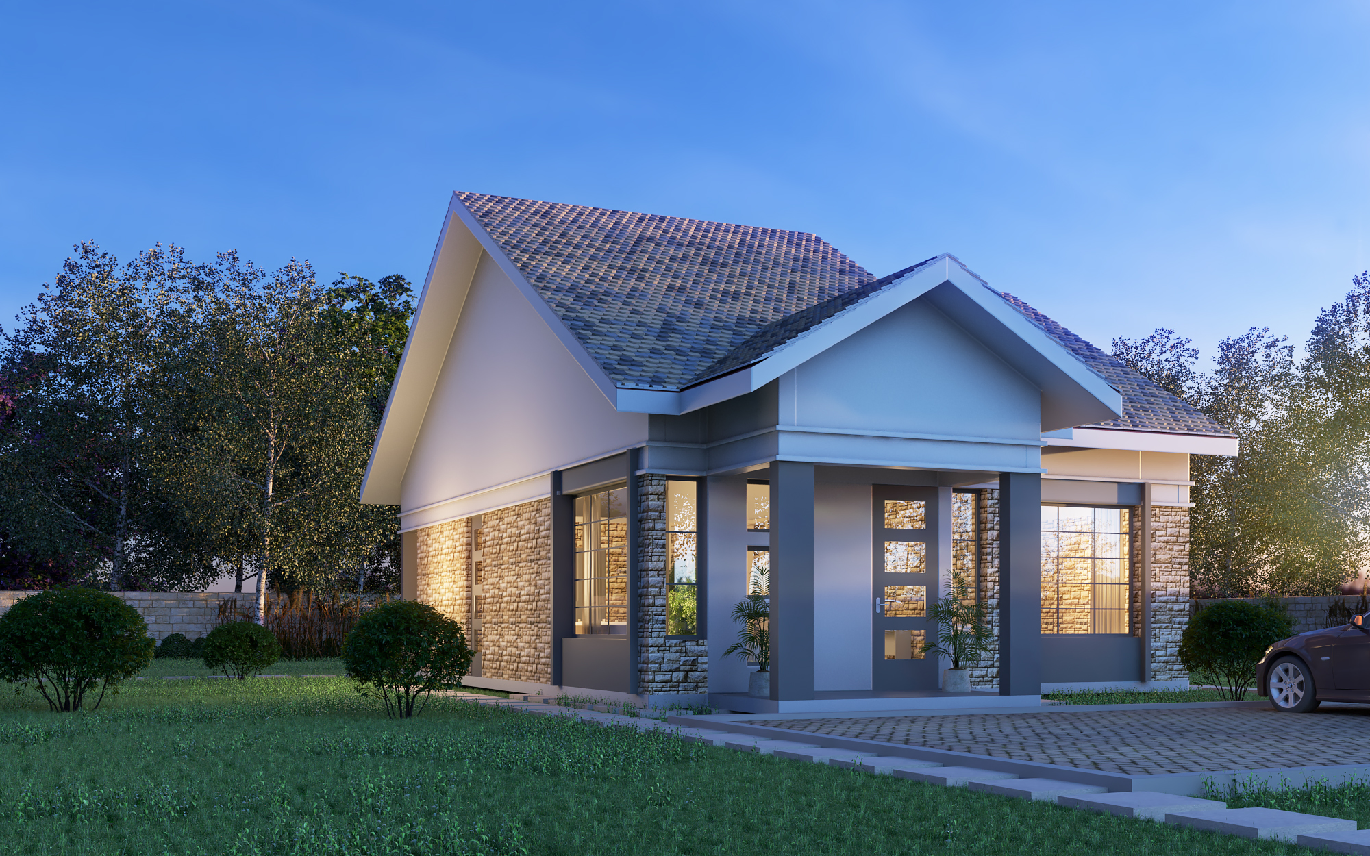 Inuua Chapchap 31151 - 31151 phase 1 render from Inuua Tujenge house plans with 3 bedrooms and 2 bathrooms. ( jengapolepole )