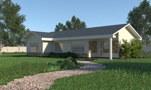 3 Bedroom Bungalow - ID 3152 - 3 Bedroom Bungalow Back - ID 3152 from Inuua Tujenge house plans with 3 bedrooms and 2 bathrooms. ( bungalow )