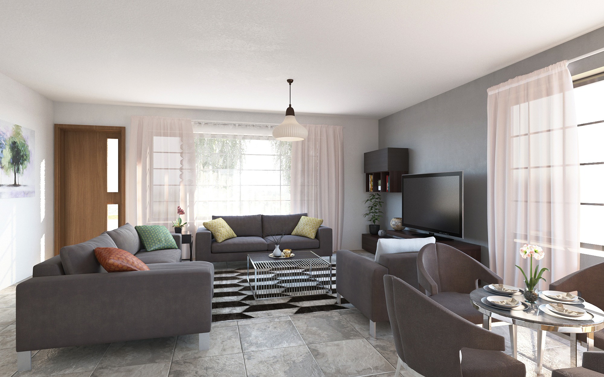 3 Bedroom Bungalow - ID 3162 - 3BED BNGL TP6 OP2.jpg from Inuua Tujenge house plans with 3 bedrooms and 2 bathrooms. ( bungalow )