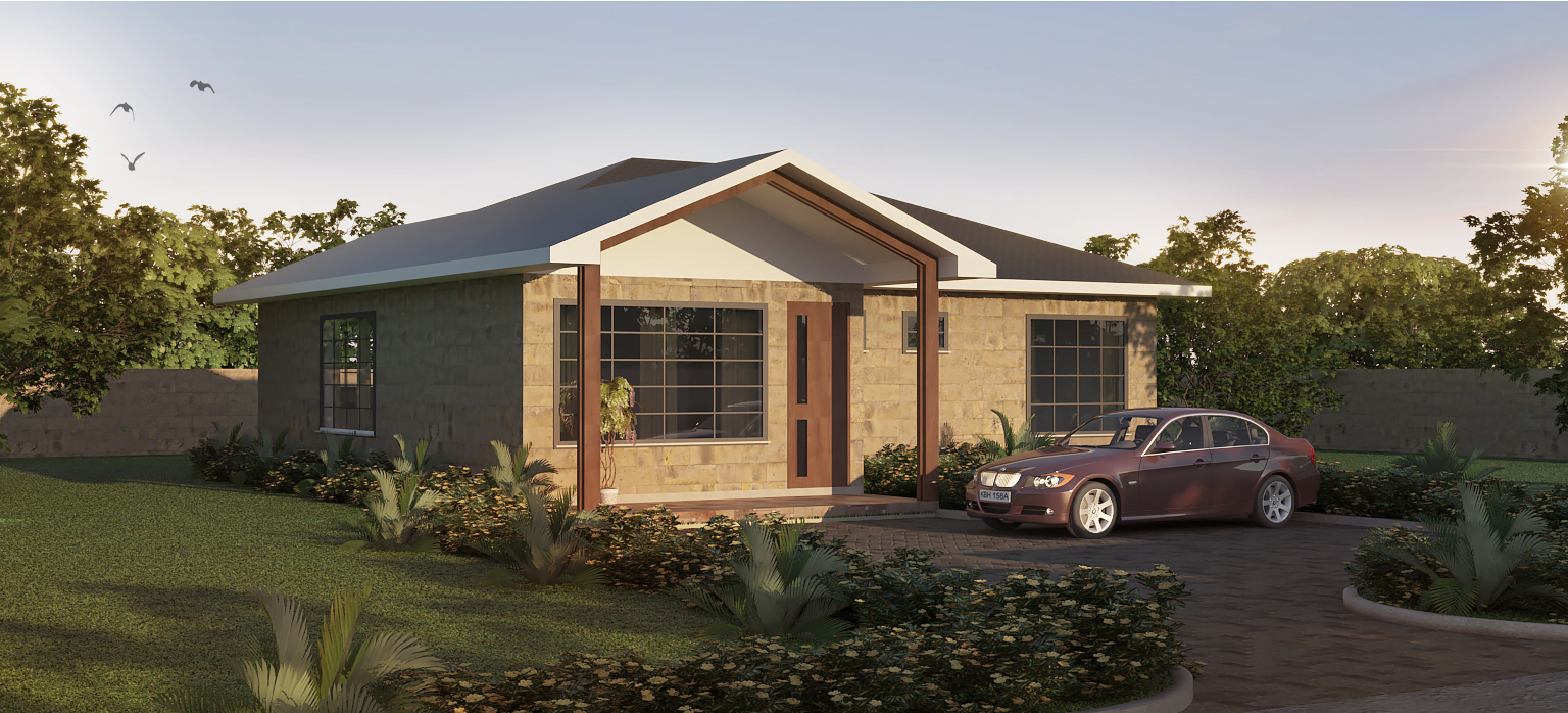 3 Bedroom Bungalow - ID 3141 - 3 BED BNGL TP4 OP1_Front.jpg from Inuua Tujenge house plans with 3 bedrooms and 2 bathrooms. ( bungalow )