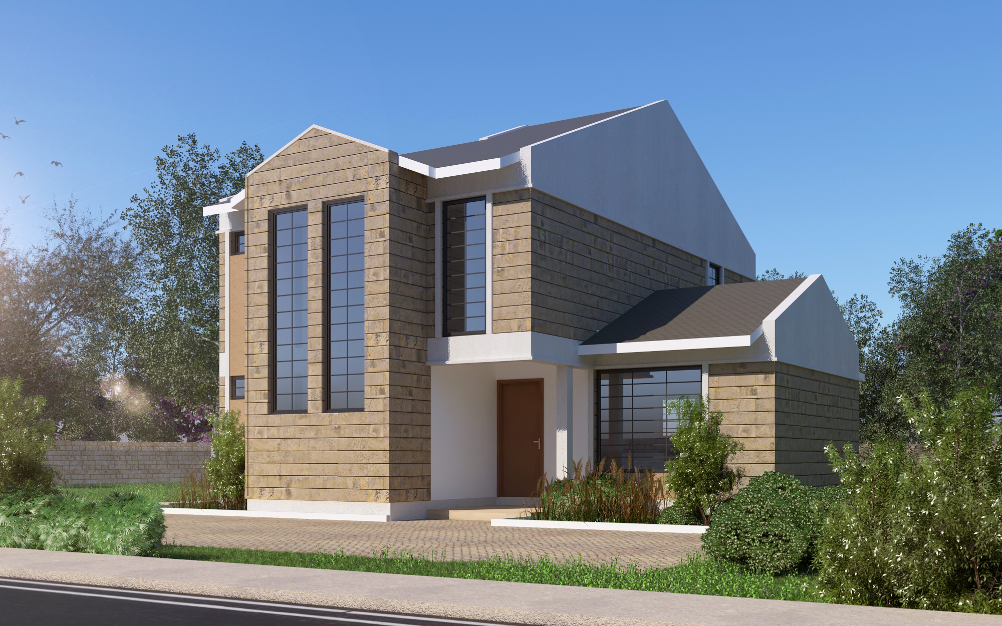 3 Bedroom Maisonette -ID 3231 - 3 BED MAST TP1 OP1-3231 FRONT.jpg from Inuua Tujenge house plans with 3 bedrooms and 3 bathrooms. ( maisonette )