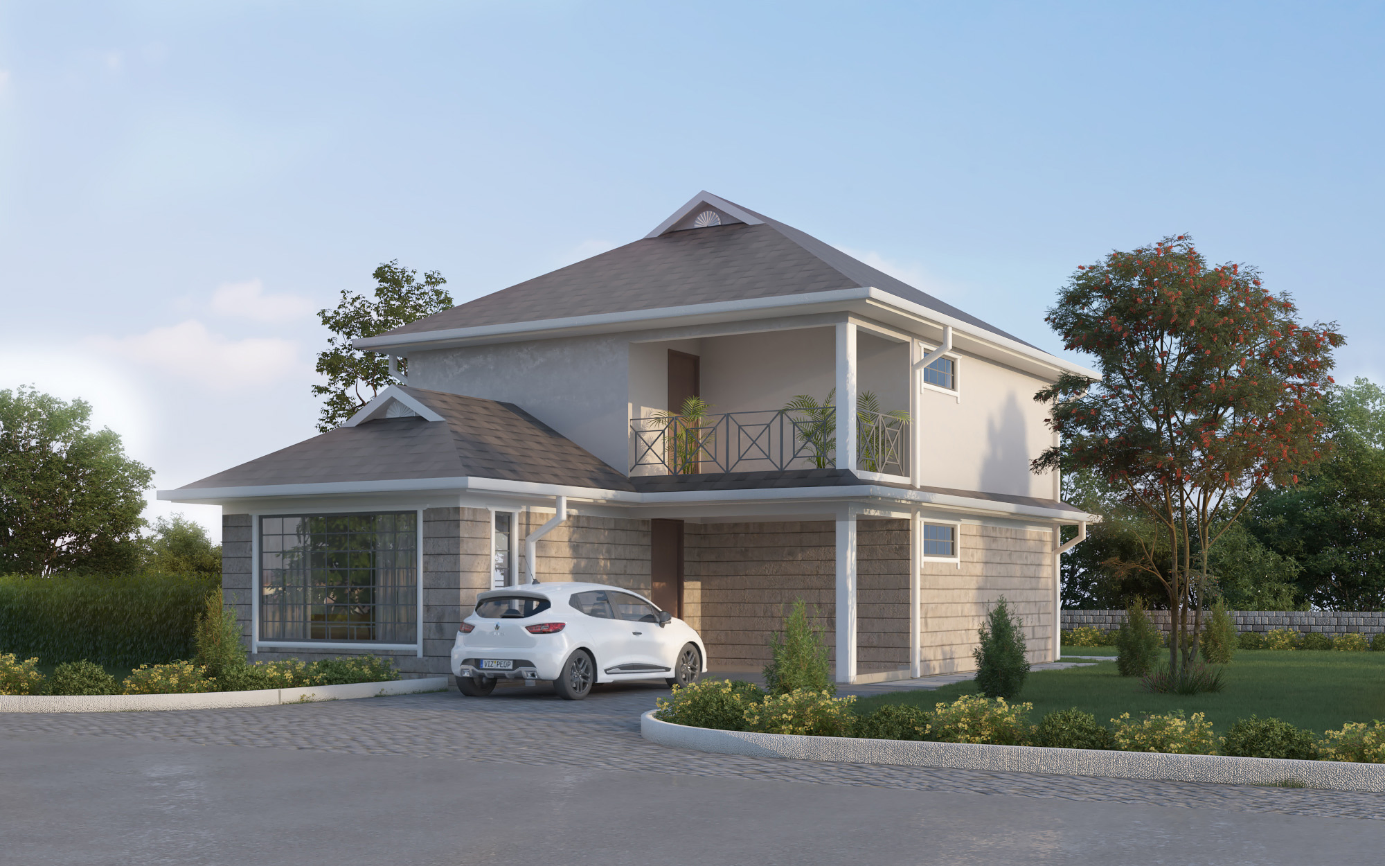 house plan 3 bedroom, 3 bath, build cost 5,341,243 KSh