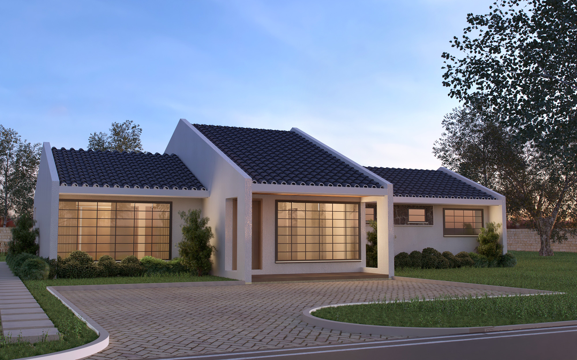 4 Bedroom Bungalow - ID 4142 - 4 BED BNGL TP4.1 OP1 FRONT.jpg from Inuua Tujenge house plans with 4 bedrooms and 3 bathrooms. ( bungalow )