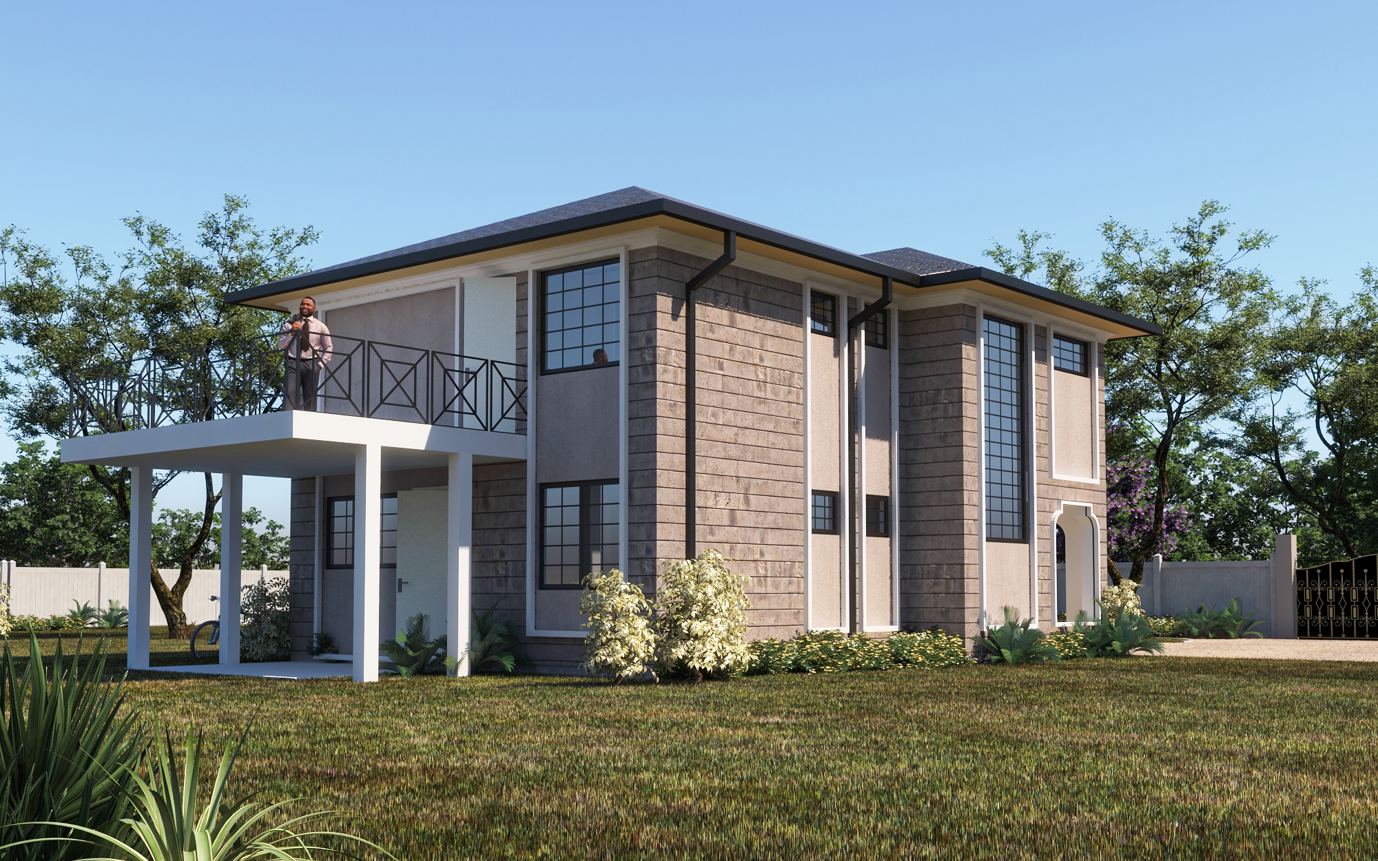 4 Bedroom Maisonette - ID 4241 - Rear from Inuua Tujenge house plans with 4 bedrooms and 3 bathrooms. ( maisonette )